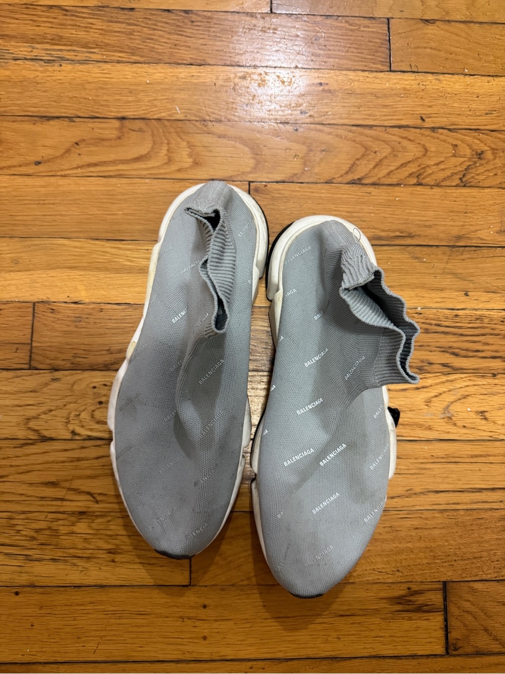 Balenciaga Grey Sock-Style Slip-On Sneakers